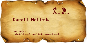Korell Melinda névjegykártya